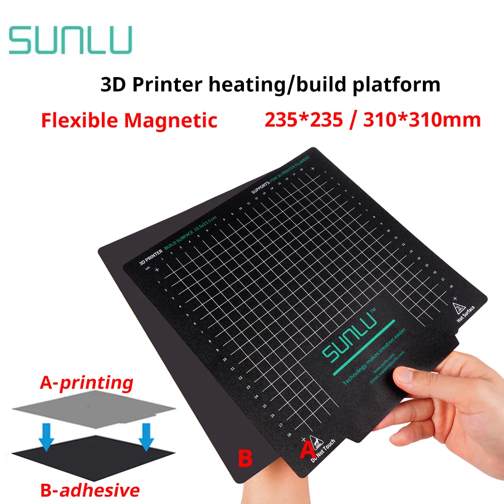 SUNLU Build Plate 235/310 Flexible Magnetic 3D Printer Parts Heated Platform Bed