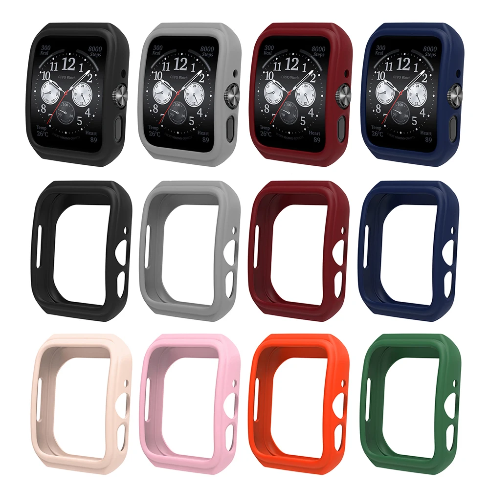 Silicone Protective Case For OPPO Watch 4 Pro/3 Pro Protector Shell Cover Frame Bumper Accessories