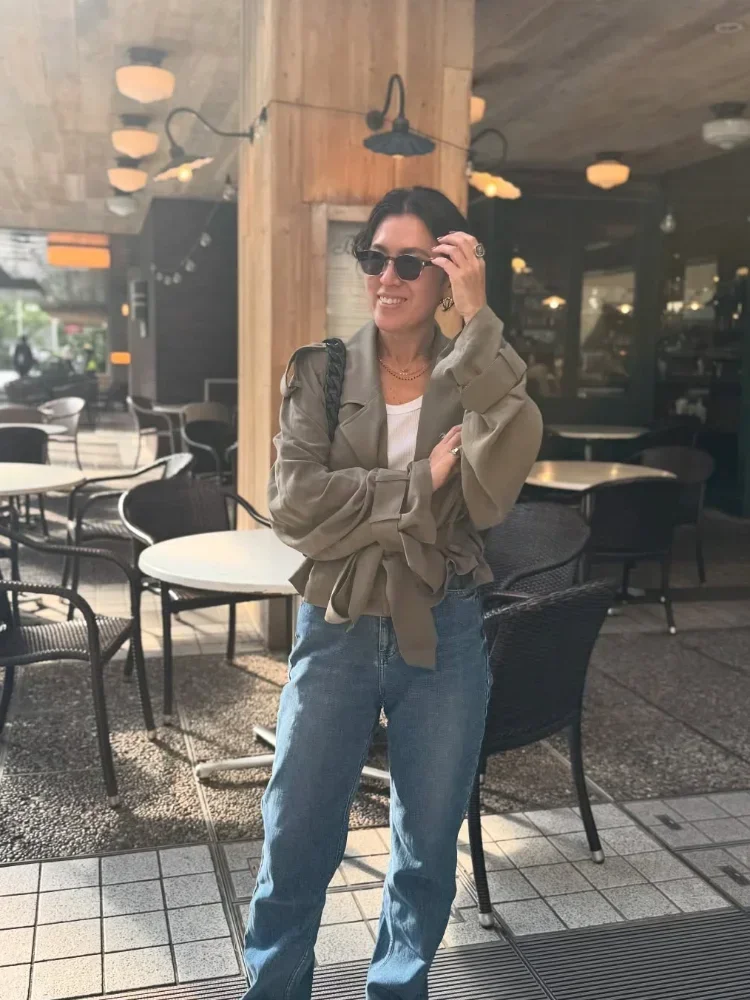 

Solid Wide Shoulder Lapel Minitrench Coat Women's Casual Lace-up Long Sleeve Cropped Jacket 2025 Fashion Daily Office Outerwear