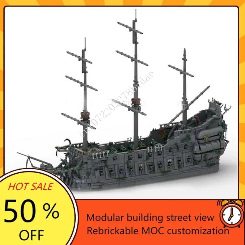 

5716PCS MOC Medieval The Flying Dutchman Custom Puzzle Warship Model Technical Set DIY Creative Kids Birthday Puzzle Xmas Gifts