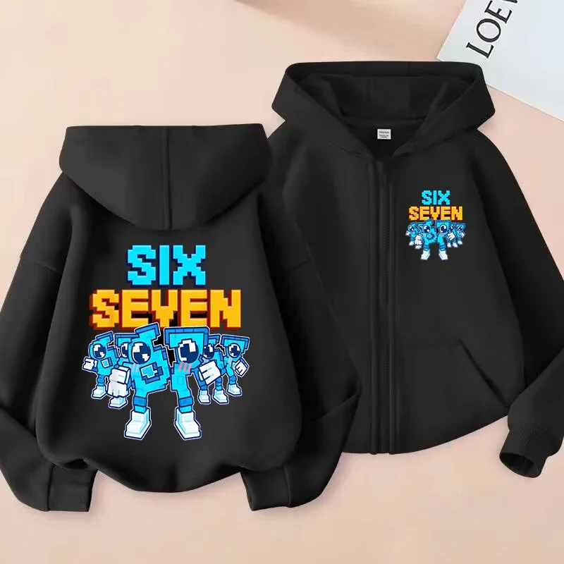 Neue Six Seven Zip-Up Hoodies Lustige 67 Brainrot Sweatshirts für Kinder Mädchen Jungen Reißverschluss-Hoodie Lässige Mode-Oberteile – Detail 2