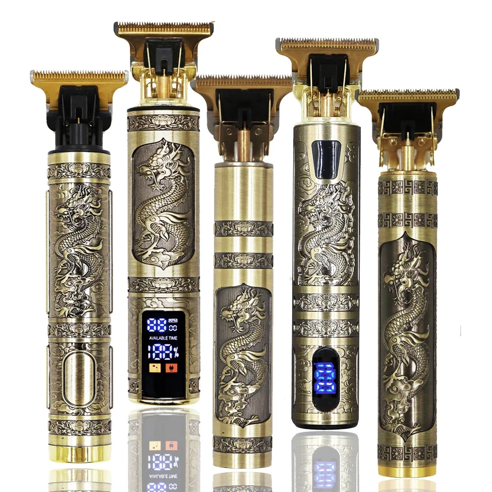 Tondeuse-Tondeuse à cheveux électrique professionnelle sans fil Dragon Vintage T9, tondeuses pour hommes, machine à couper les cheveux, rasoir