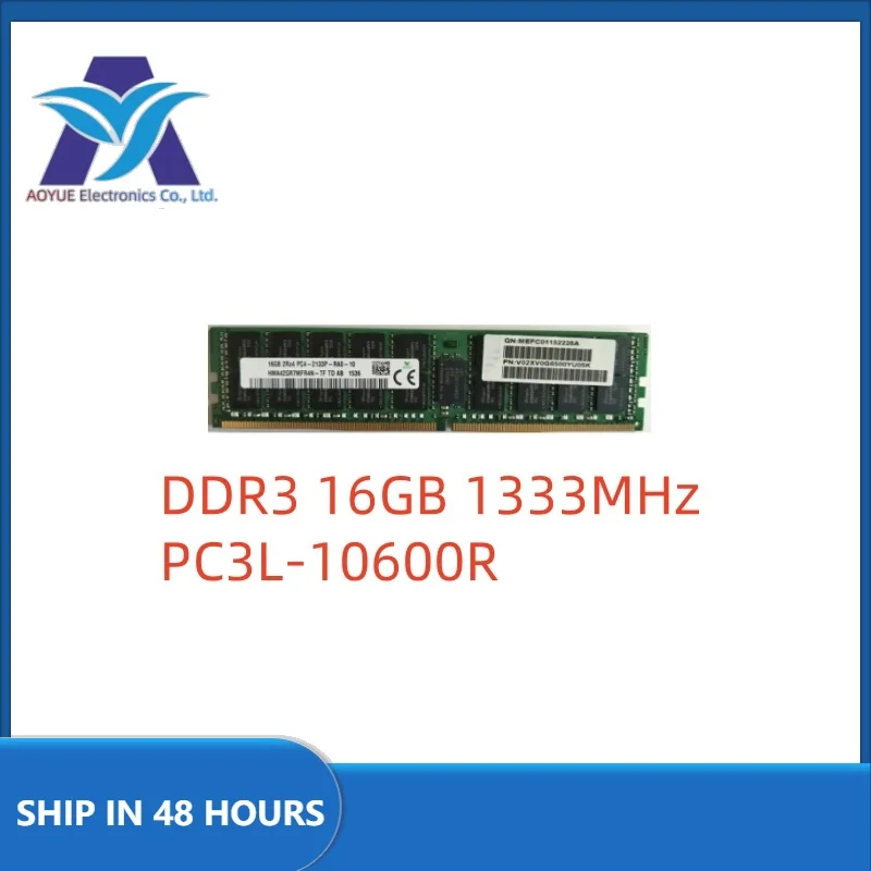 1pcs/lot Server memory DDR3 16GB 1333MHz ECC REG Register DIMM PC3L-10600R RAM 240pin 10600 16G