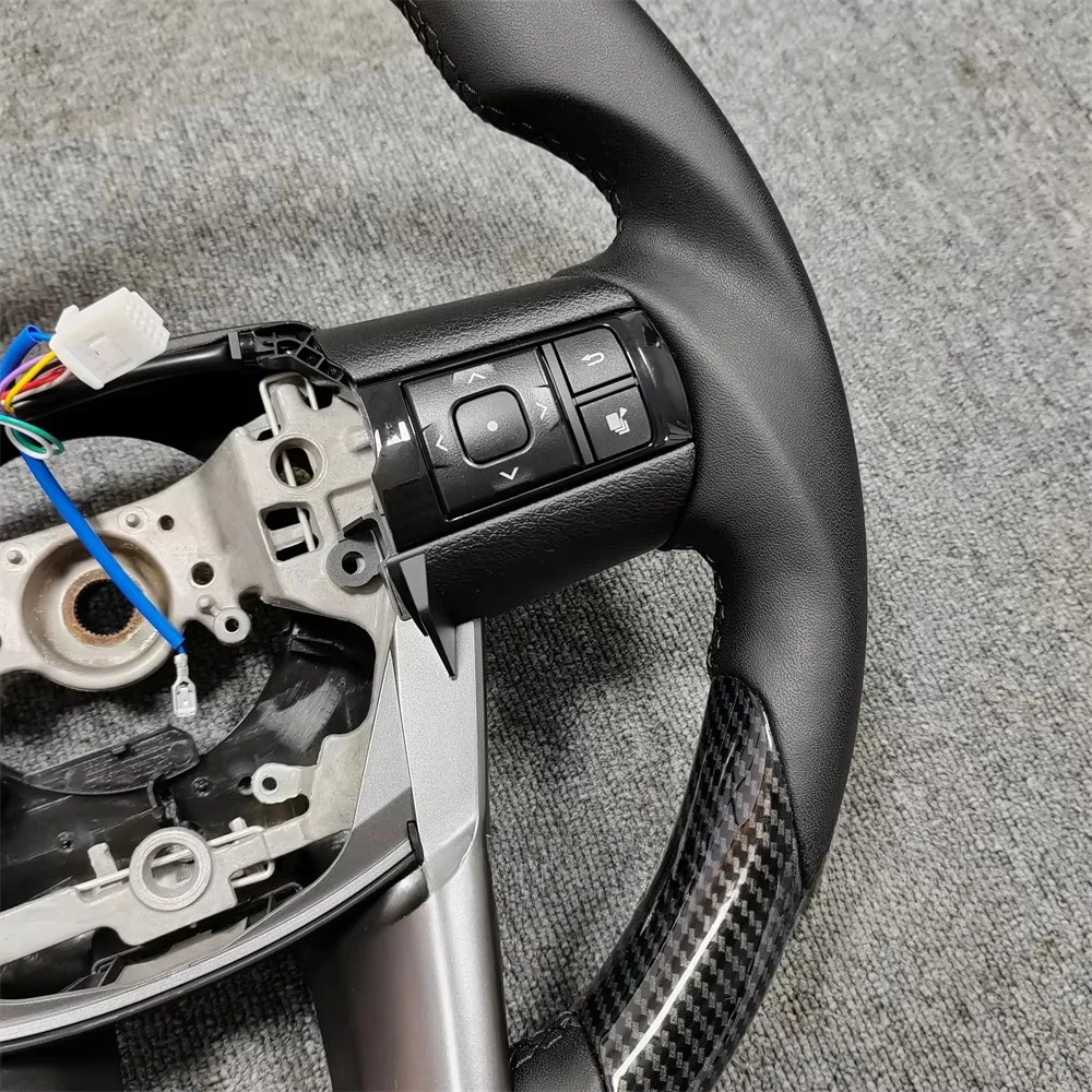 

GR Carbon Fiber Pattern Sports Steering Wheel Replacement Installation Steering Wheel Accessories For Hilux LC79 Fortuner 2015+