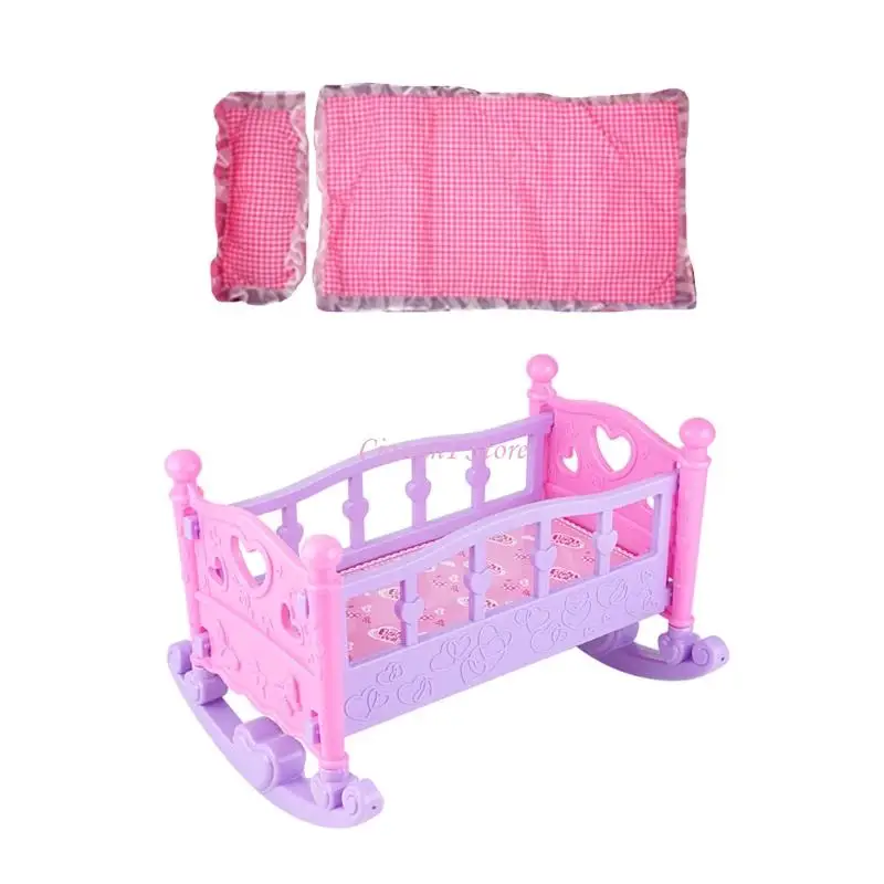 Y1UB KIDSシミュレーション睡眠ベッドのふりをする家具ミニチュアコットアセンブリキット親子相互作用ロールプレイ用お子様の相互作用