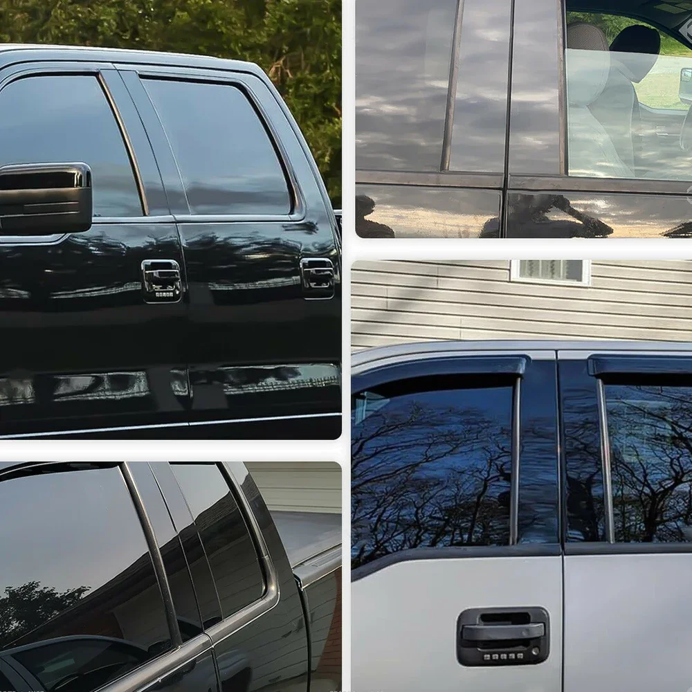 4Pcs Fit for Ford F150 F 150 2004 2005 2006 2007 2008 2009 2010 2011 2012 2013 2014 Side Door Window Pillar Posts Door Trims