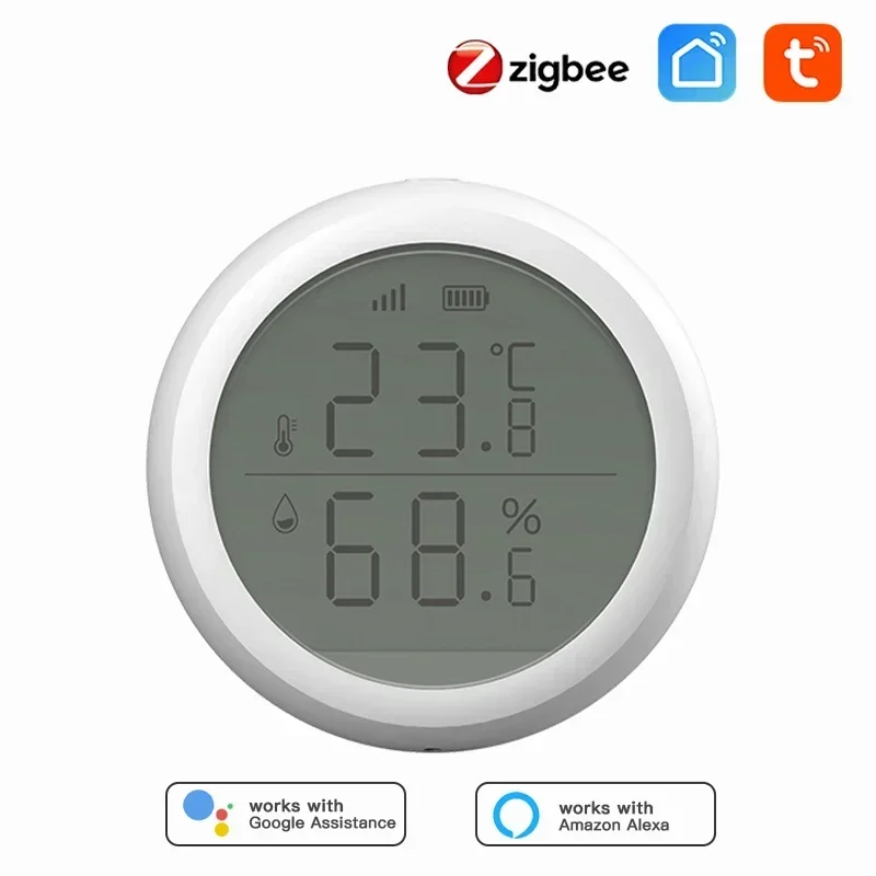 Tuya Slimme Zigbee Temperatuur-En Vochtigheidssensor Met Lcd-Display Thuis Binnenthermometer App Voice Control Alexa Google Home