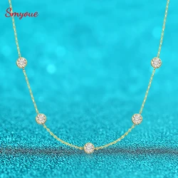 Smyoue 18k Plated 2.5CTTW Classic Bubble Moissanite Necklace for Women Sparkling Pendant Sterling Silver 925 Chain Wedding