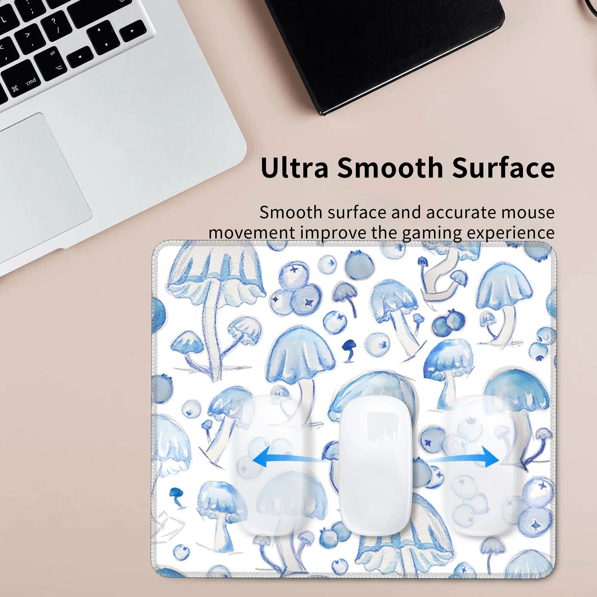 Blue Jellyfish Watercolor Painting Mouse Pad Computer Keyboard Mouse Mat Gaming PC Laptop Desk Mat Office Accessories Table Mats