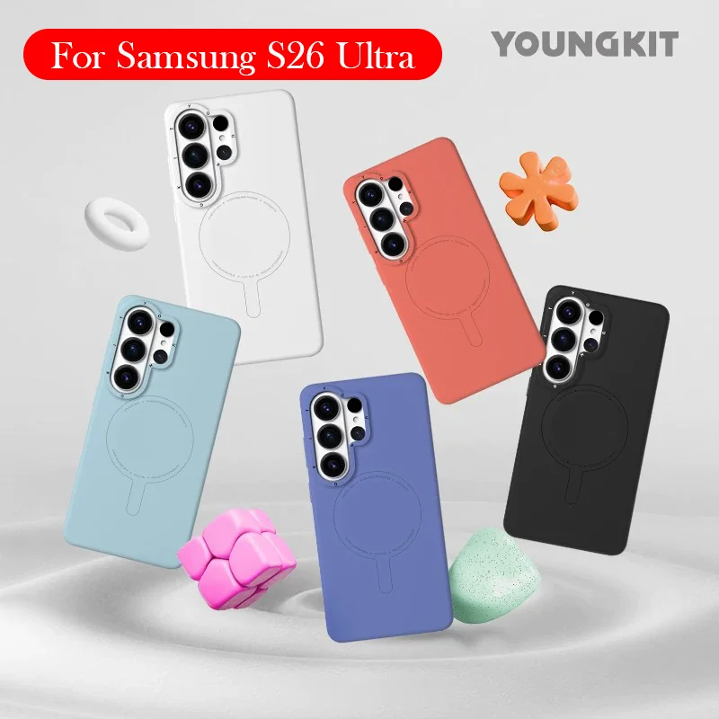 

YOUNGKIT Magnetic Case For Samsung S26 Ultra Liquid Silicone Wireless Charging Back Cover Case for SAMSUNG S26 ULTRA