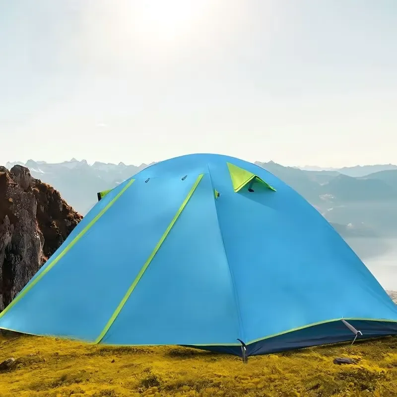 Professional Double-layer Single Person Camping Tent, Aluminum Pole, Waterproof, for Cycling & Hiking