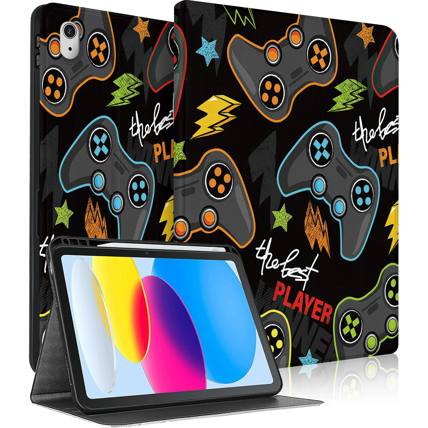 

Game Controller TPU Case for Apple iPad A16 11in 2025 11th 10th Gen 10.9in 2022 player Auto Wake Sleep Smart Cover Adjustable