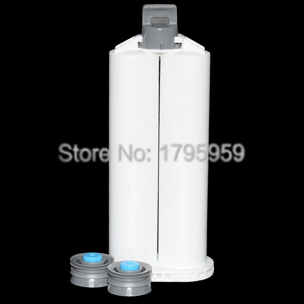 500pcs 50ml 1:1 Empty Cartridges Epoxy Resin AB Glue Tube with Sealing Pistons for 50ml Round Type-Back Dispenser 1:1 Glue Guns