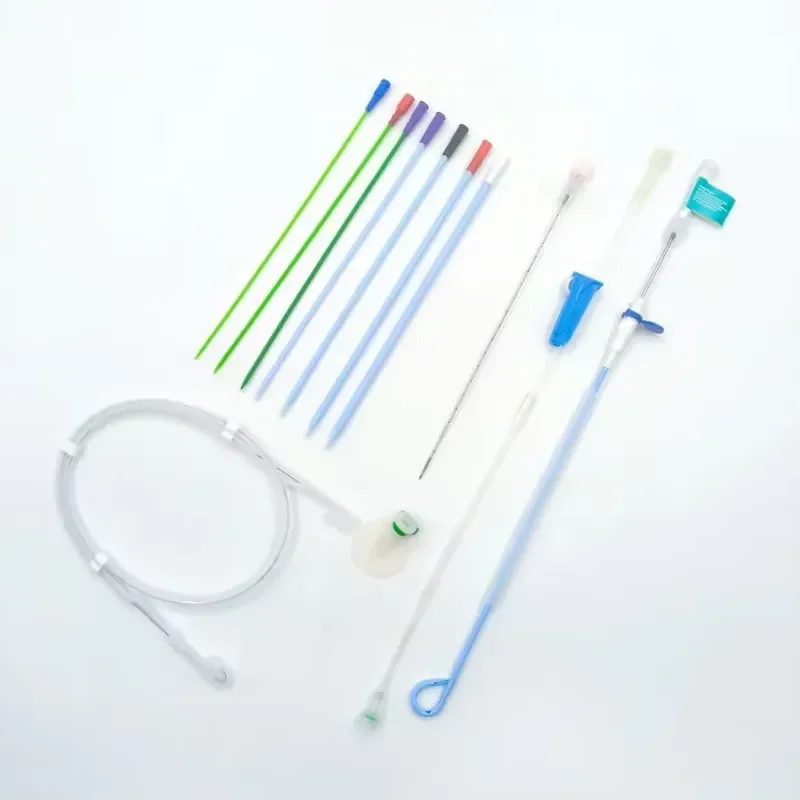 6/7/8/10/12/14Fr CE ISO Certified DIALL Thoracic Biliary Common Bile Duct Drainage Catheter Set Nephrostoma Pigtail Catheter