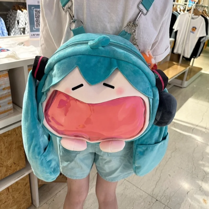 45cm nowy Hatsune Miku kreskówkowa torba na ramię plecak uroczy dziewczyna Anime pluszowy Kawaii plecak torba studencka prezenty dla dzieci zabawki