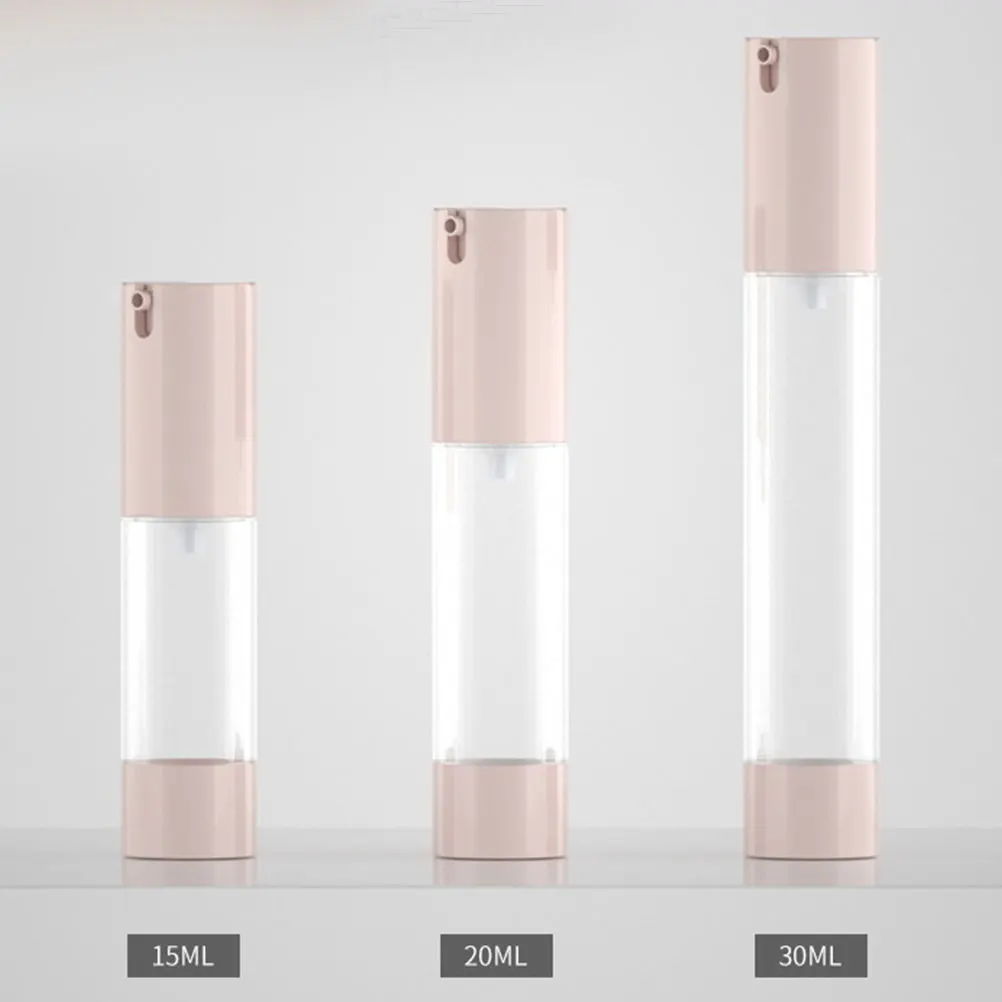 

2pcs Vacuum Press Pump Bottle Airless Skincare Container Durable Large Capacity Easy Refill Travel Cream Dispenser For Lotion