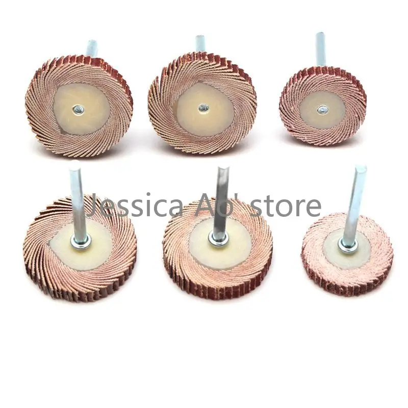 10pcs 20-30mm 80-600grit T Shape Sandpaper Flap Disc with Shank Sanding Paper Grinding Head Round Cake Grinding Wheel Flap Disc