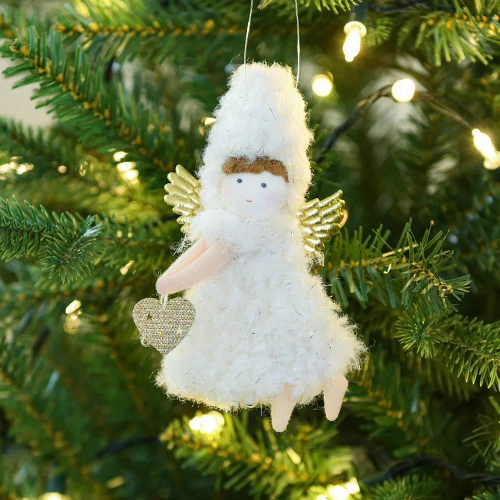 14*8*3CM Christmas Plush Angel Doll Pendant Cartoon Cute Wings Girl Doll Wear-resistant, And Can Be Used For A Long Time