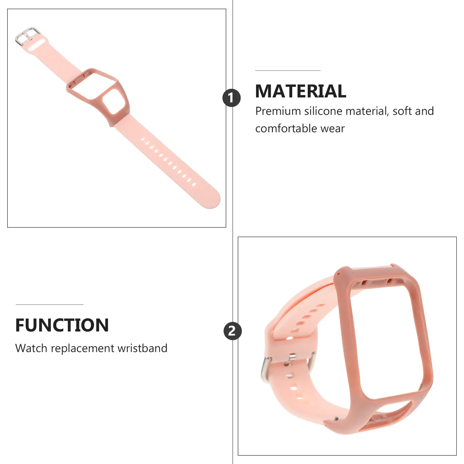 

Single Color Silicone Watch Strap Adjustable Comfort Fit Full Screen Access Easy Install Smartwatch Band Replacement For