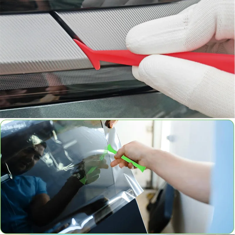 Car Micro Squeegee Curves Slot Tint Tool Set 6 in 1 Flexible Car Vinyl Wrap Squeegee for Installing Vehicle Wraps Auto Stickers