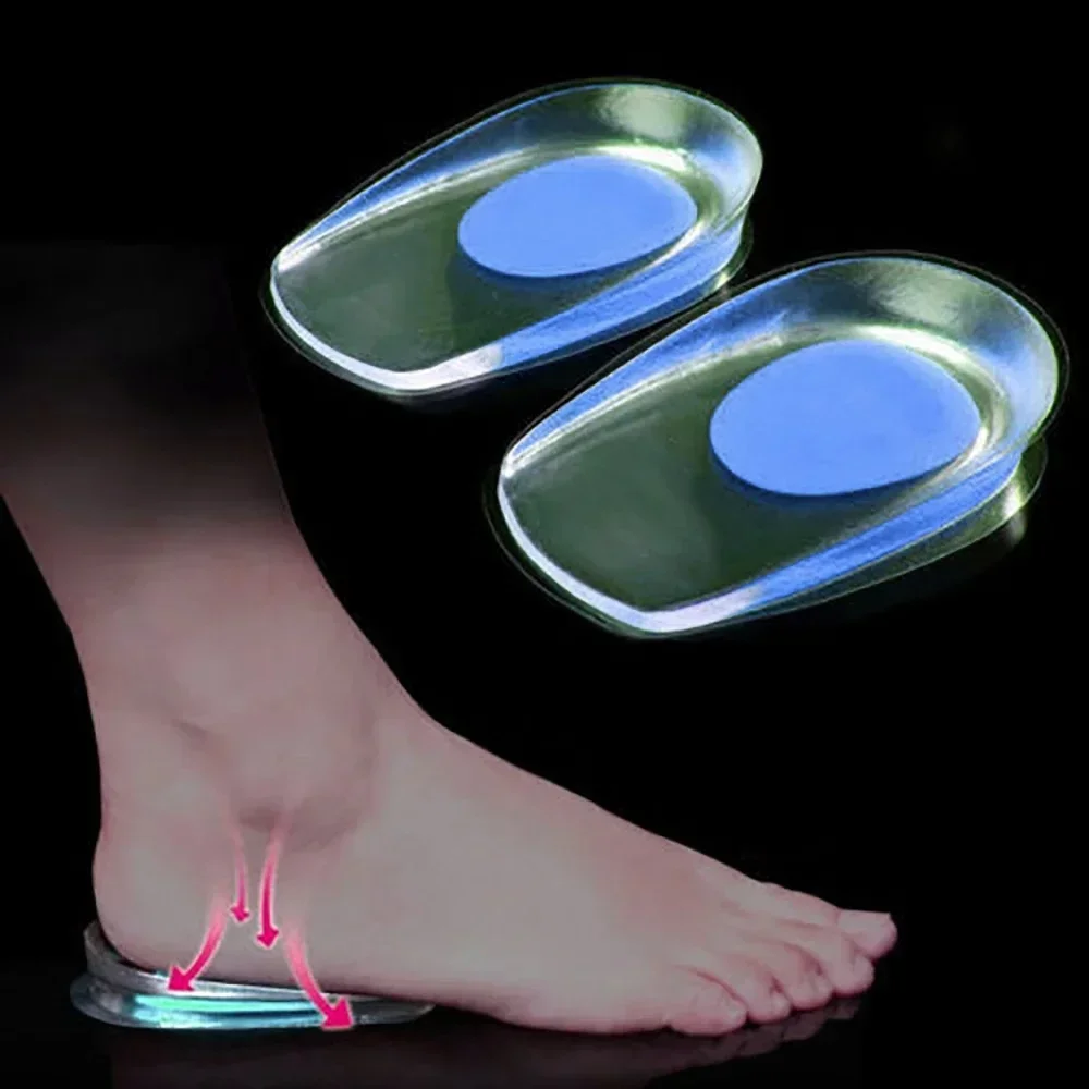 

1 Pair Silicone Gel Insoles Heel Plantar Fasciitis Heel Cushion Pain Absorption Heel Pads Relief Shock for Callus Corns Bone