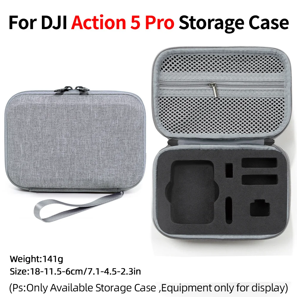 Carrying Bag For DJI OSMO Action 5 Pro Camera Body Case Storage Box Portable Mini Travel Hand Cover Strap Nylon EVA Anti-Scratch