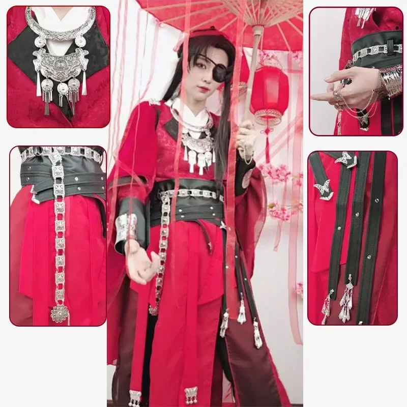 

Anime Tian Guan Ci Fu Cosplay Hua Cheng Costume Heaven Official's Bless HuaCheng Red Costume For Men And Women Chinese Anime Cos