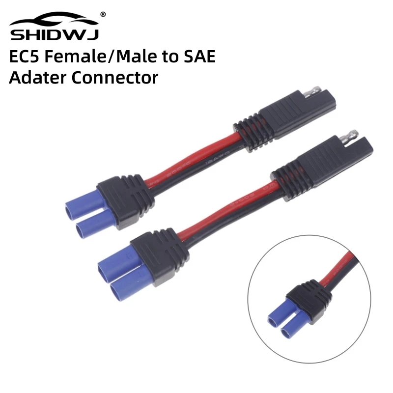 1Pcs DIY 12 AWG SAE To EC5 Male Plug Connector To SAE Power Automotive Adapter Cable Wire SAE To EC5 Female Plug Connector