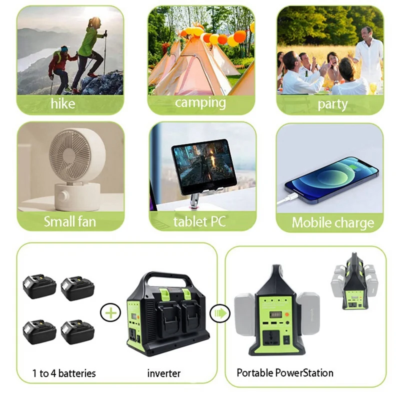 Инвертор 220 В, Рабочая лампа для литиевой батареи