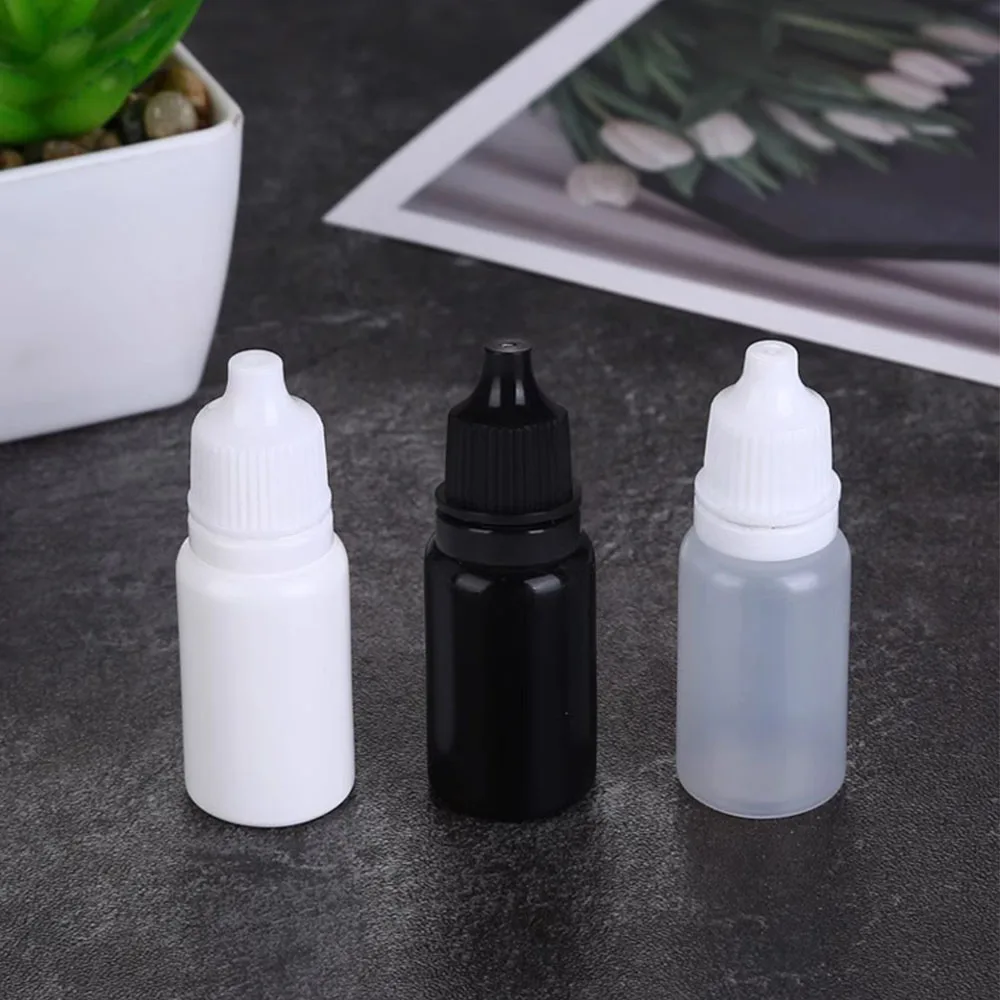 100PCS 5ml 10ml 15ml 20ml Plastic Empty Squeezable Liquid Dropper Bottle for Travel Small Eye Ear Dropper Bottles Essential Oil