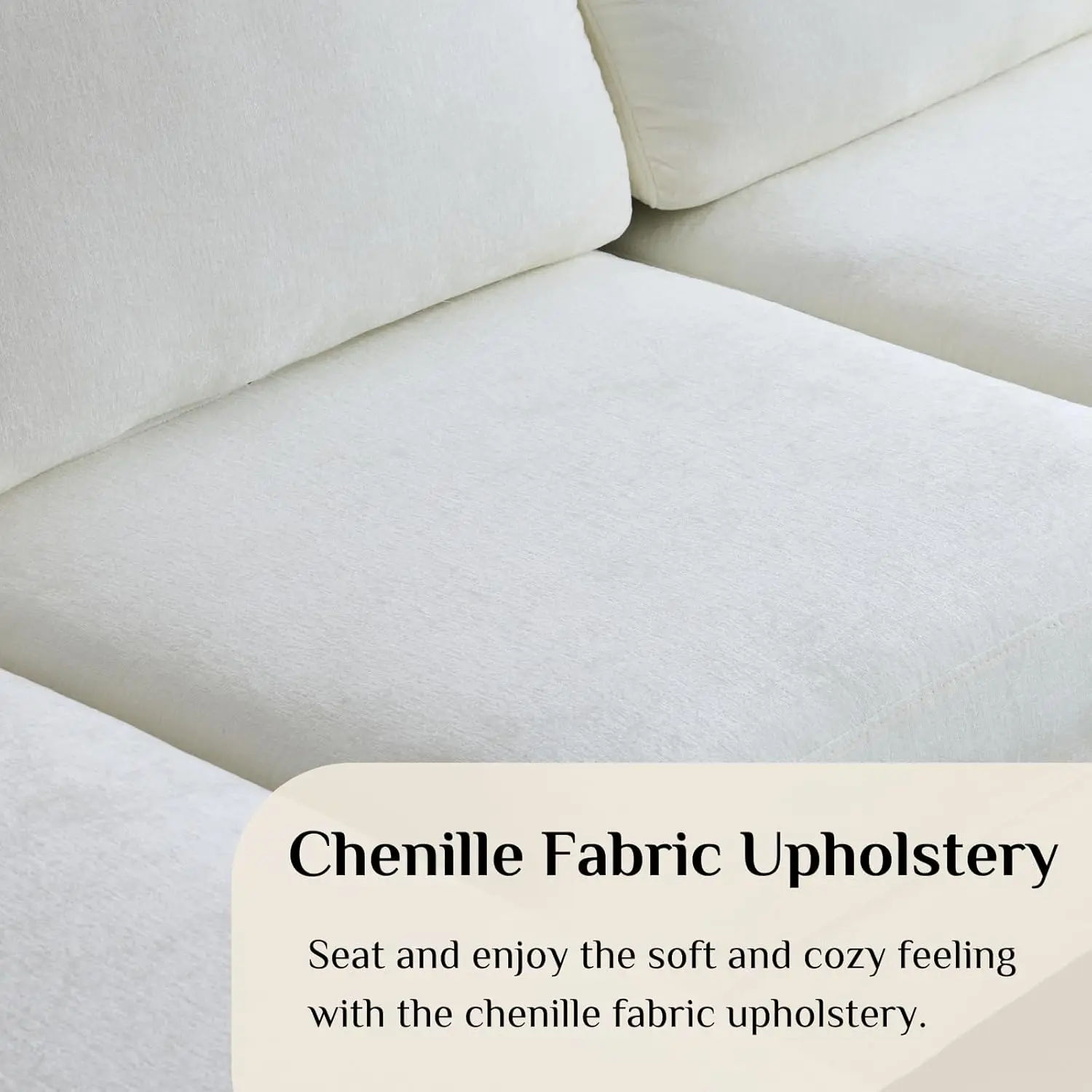 أريكة منزلية مقسمة على شكل حرف U مقاس 111 بوصة أريكة حديثة ذات 4 مقاعد مع كراسي من قماش الشنيل أريكة قابلة للتحويل مع خشب