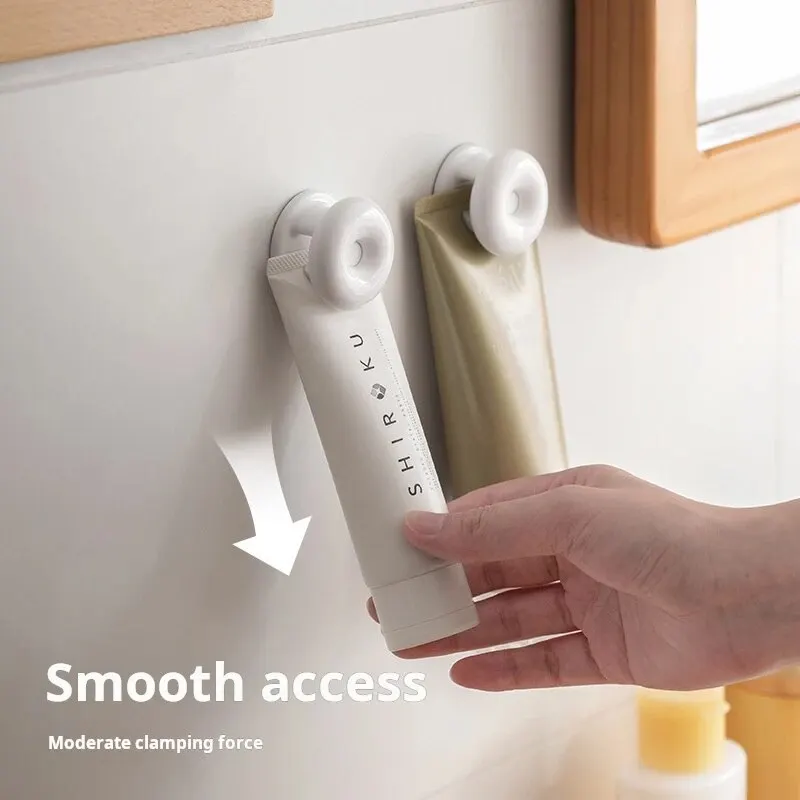 Toothpaste Shelf No-Punch Wall Mounted Cleanser Squeezer Bathroom Bathroom Wall Organizer Clip