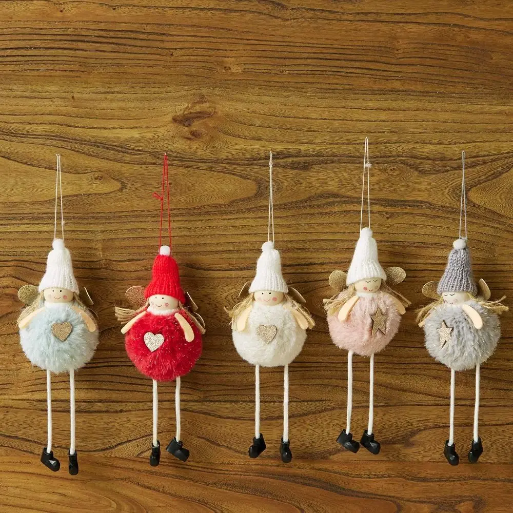 

Cartoon Christmas Wings Angel Gifts Pendant Cute Festival Love Angel Girl Doll Plush Exquisite Christmas Tree Ornament