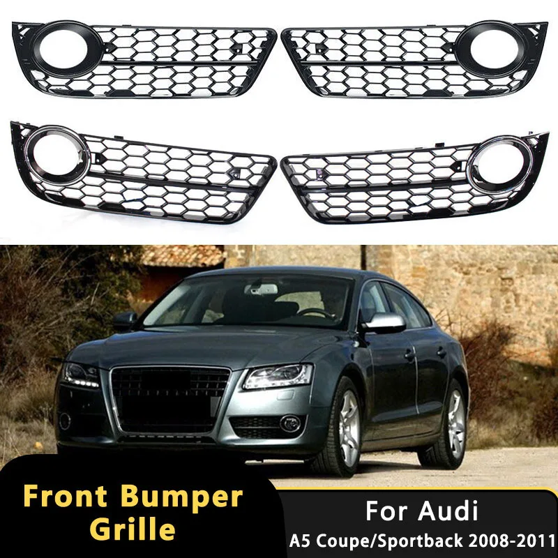 

Honeycomb Mesh Hex Front Bumper Fog Grill Car Front Bumper Grille Cap For Audi A5 Coupe/Sportback 2008-2011 8T0807681 8V3807682