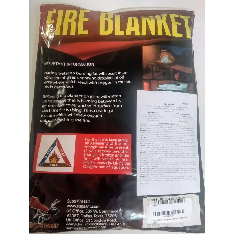 بطانية حريق الطوارئ للمنزل والمطبخ 2 حزمة 1500F وضوح عالية توهج في الظلام سمودر المطبخ بطانية حريق CE شهادة