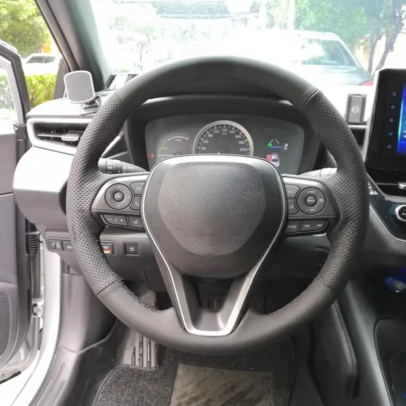 

Hand-Sewn Microfiber Leather Car Steering Wheel Cross Highlander Camry Avalon RAV4 Car Interior Accessories For Toyota Corolla
