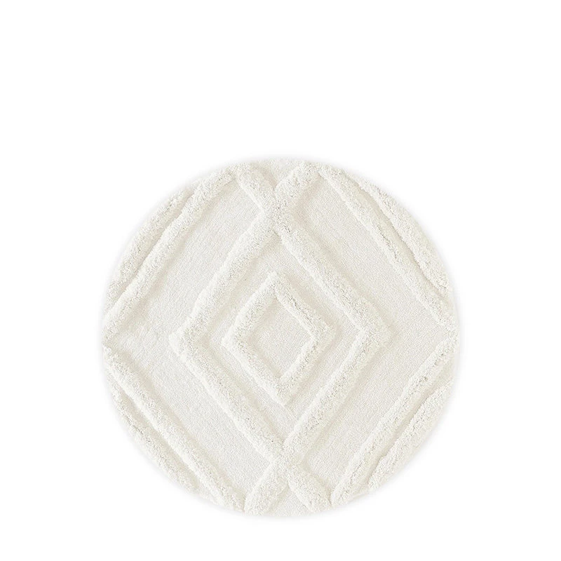 

Modern Simple Long Plush Round Carpet Soft Child Room Play Mat Bedside Rug Cream Style Pain Color Area Rug Bedroom Thick Home