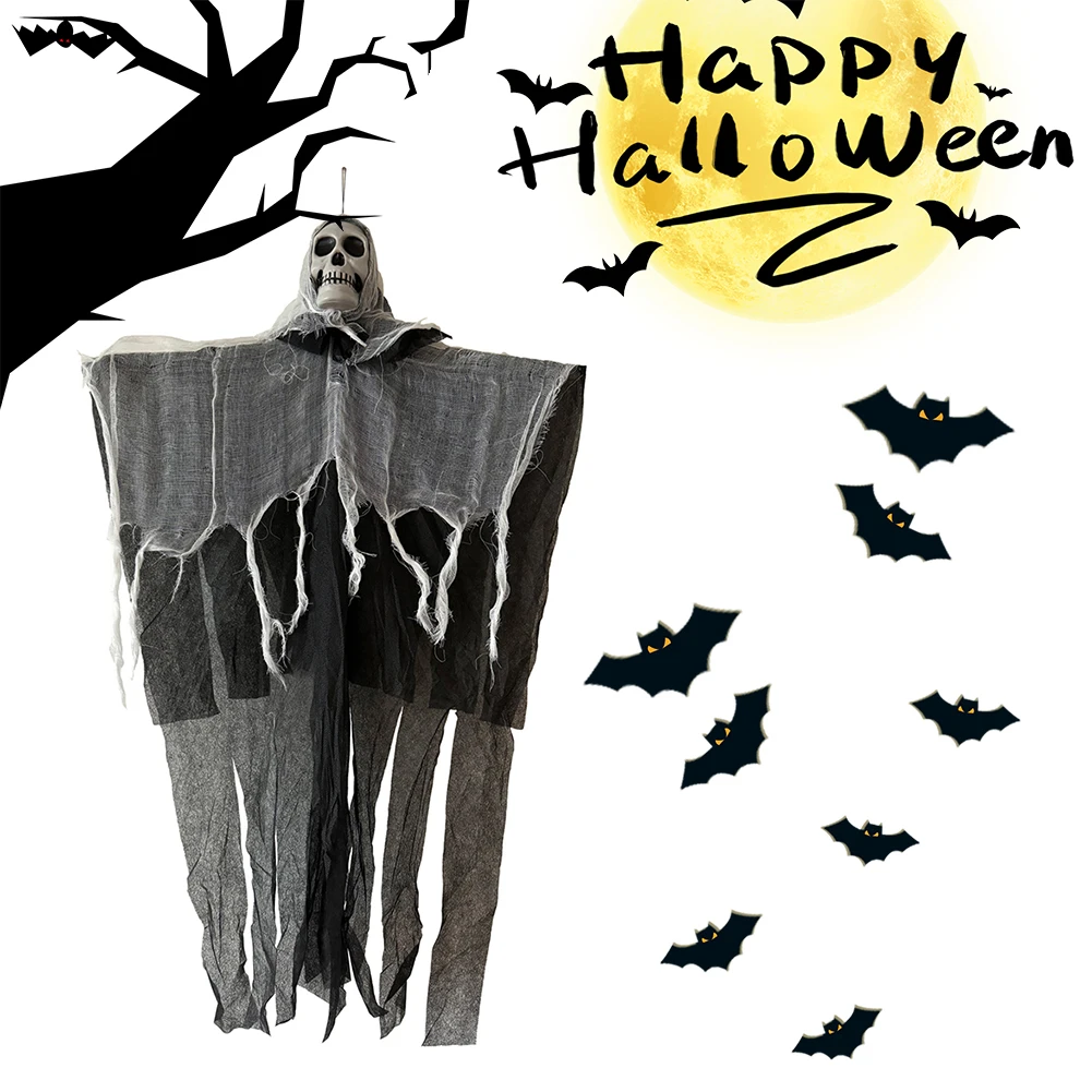 Halloween Skeleton Flying Ghost Haunted House Prop Hanging Skeleton Grim Reapers Halloween Party Supplies Decor