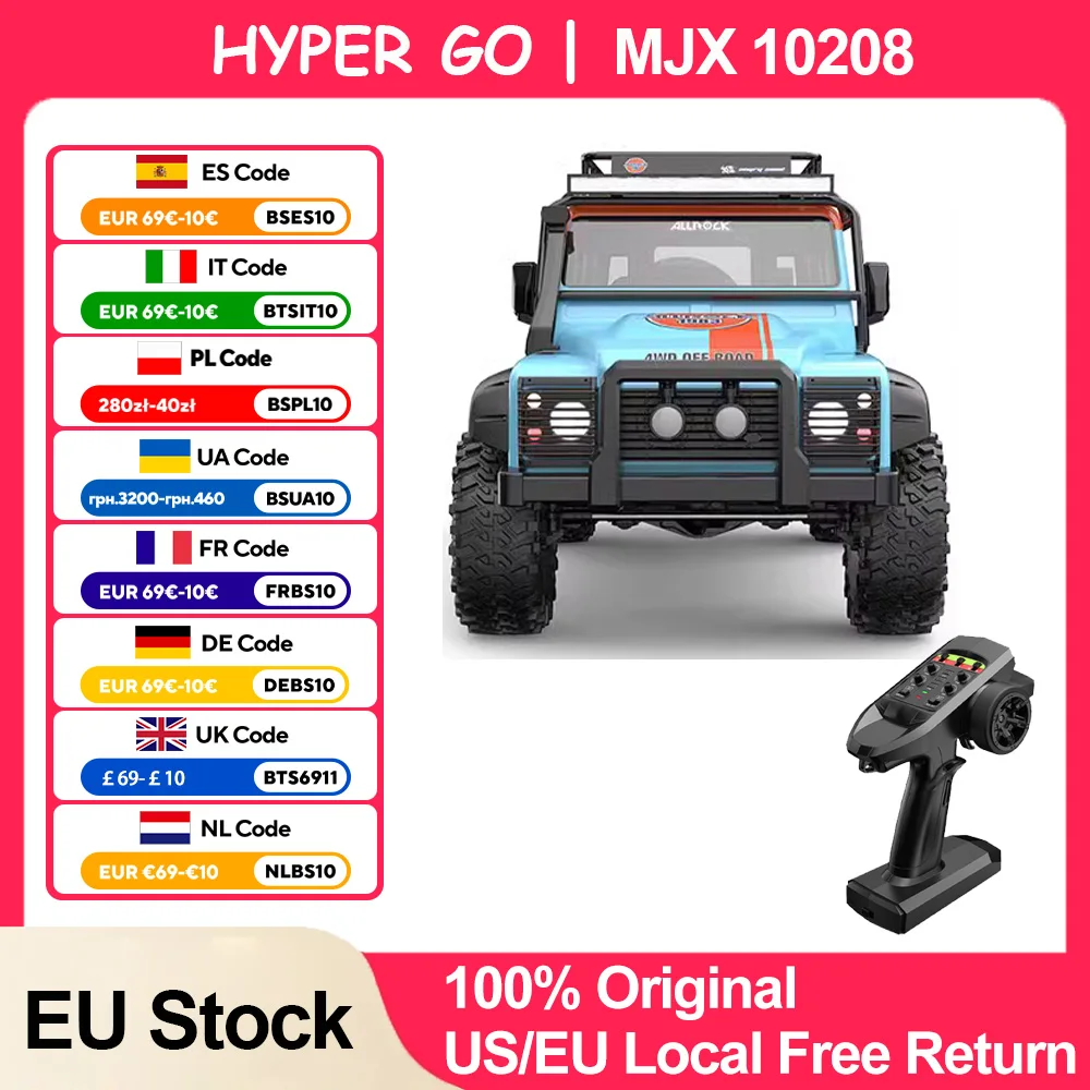 

HYPER GO MJX H8H V2 FOC Brushless 1/8 RC Car PRO Climbing Vehicle 8CH Simulation Light Differential Lock APP Program RC Crawler