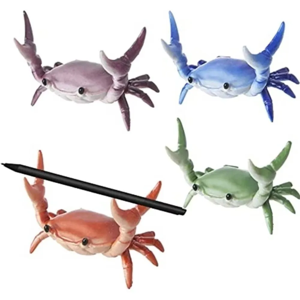 Funny Weightlifting Crabs Pen Holder Desktop Simulation Design Mobile Phone Stand Storage Function Display Function