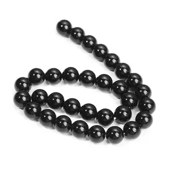 天然黑曜石珠 4-18mm 拋光圓形散珠,適用於珠寶製作 DIY 項鍊手鍊配件 6 最佳銷售 黑曜石珠 - №4