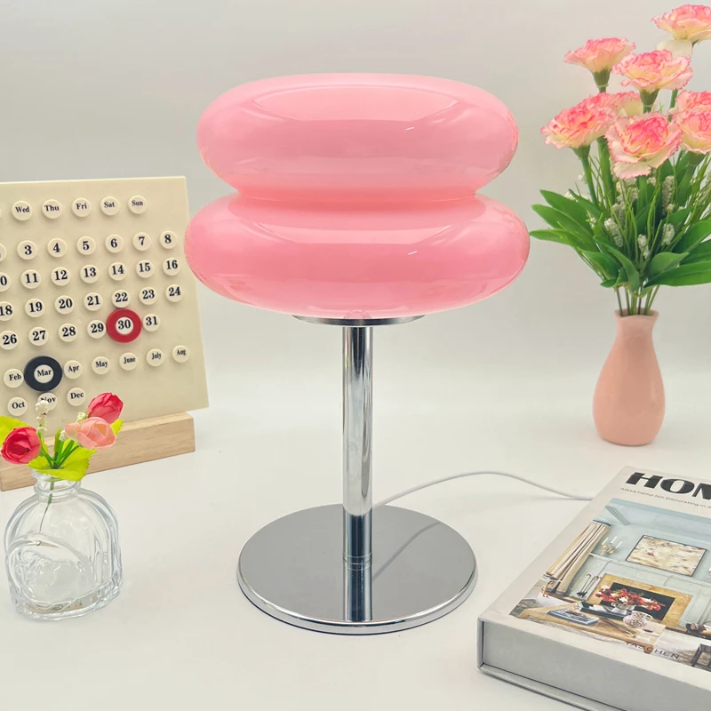 

Modern Bedroom Bedside LED Three-color Hamburger Silver-base Desk Lamp Home Decoration Creates A Romantic Atmosphere