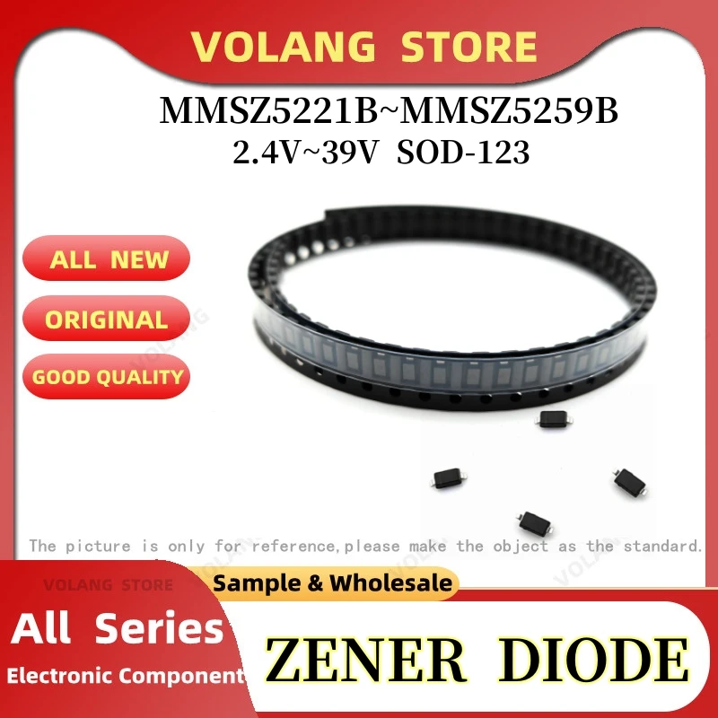 50Pcs Zener Diode SOD-123 MMSZ5240BT1G10V F5 5241B H1 11V 5242B H2 12V MMSZ5243B 13V H3 5244B H4 14V 5245B H5 15V SZ5246B J1 16V