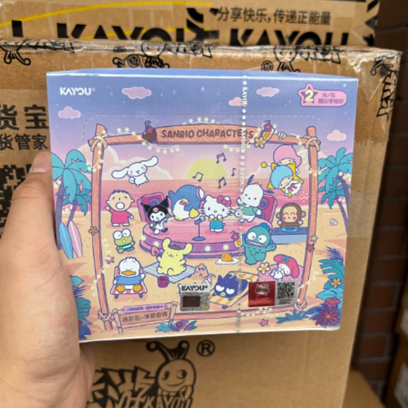 New KAYOU Genuine Sanrio Card Midsummer Adventure Series Summer Theme Fun Shadow Pack Cute Anime Characters Collectible Card Toy