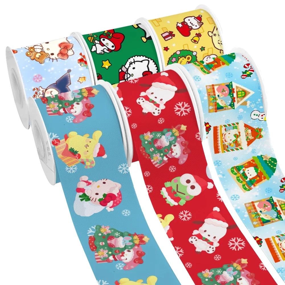 10 Yards Keroppi Pochacco Hello Kitty Sanrio Pompompurin Printed Grosgrain Ribbon For DIY Girl Hair Bows Satin Ribbon