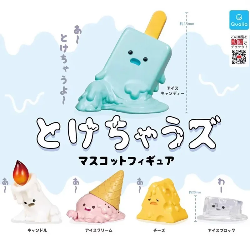 Original QUALIA Gashapon Melting Ice Cream Dessert Qversion Mini Anime Action Figure Model Toy Gift Cartoon Character Collection