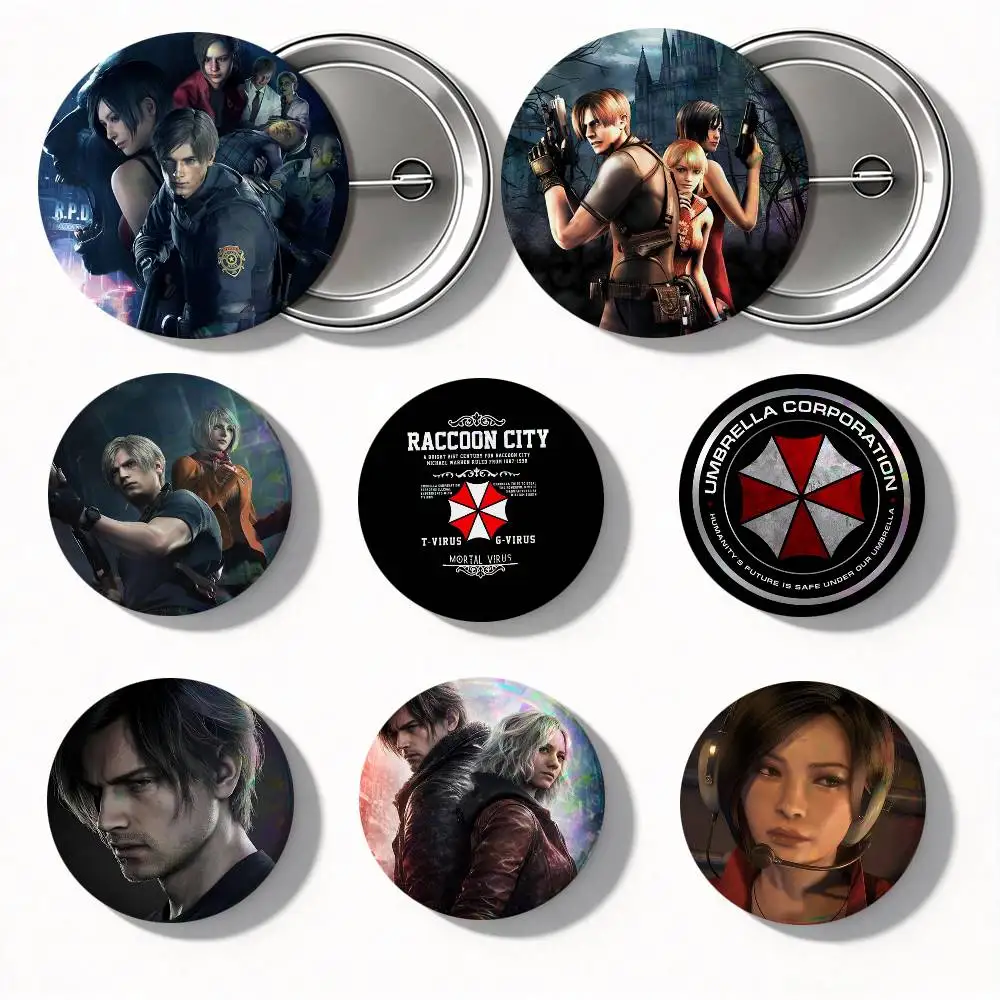 Game Resident Evil Round Badge Creative Brooch Clothing Backpack Accessories Lapel Pin