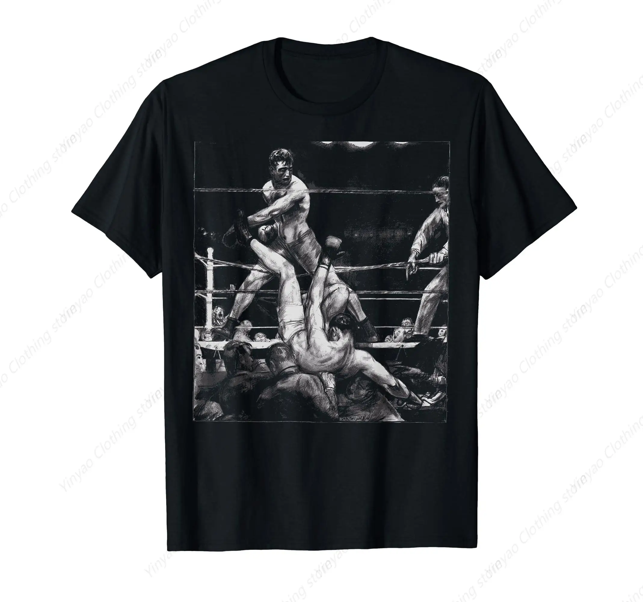 Vintage boxer gift boxing gloves boxing coach men's T-shirt cotton men's clothing