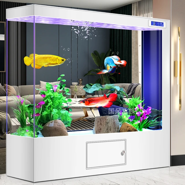 light luxury living room with foyer partition large and medium sized ultra platinum fish tank aquarium for household use AliExpress