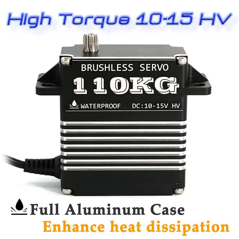 ​ E-PowerRC 110Kg Servo numérique à couple élevé, moteur sans balais 10-15V HV, engrenage métallique 180 °   Multi-angle pour pièces de bricolage de robot de voiture RC 1/5